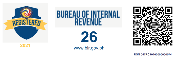 Registered with the Bureau of Internal Revenue, Philippines