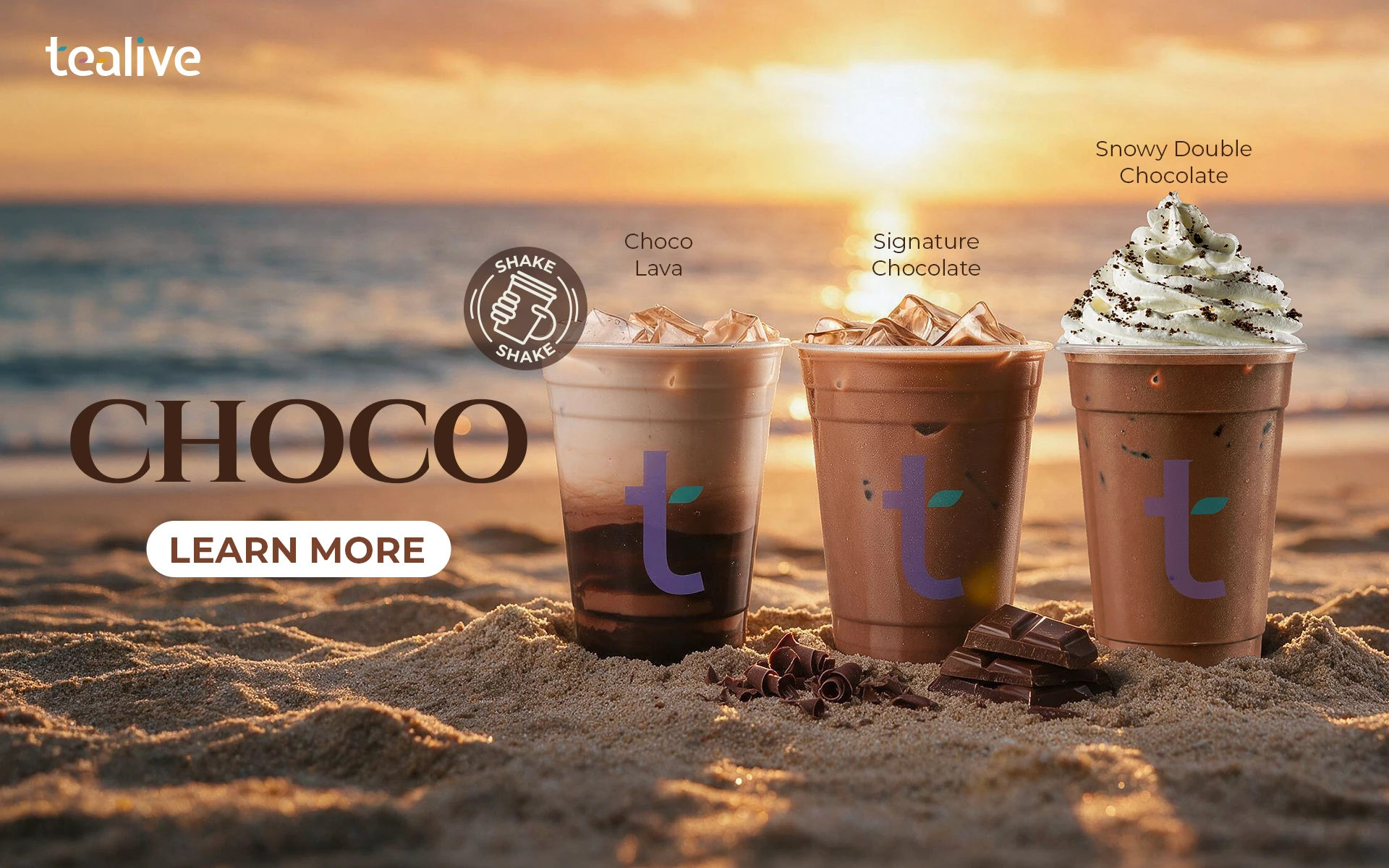 Tealive Choco range: Choco Lava, Signature Chocolate and Snowy Double Chocolate